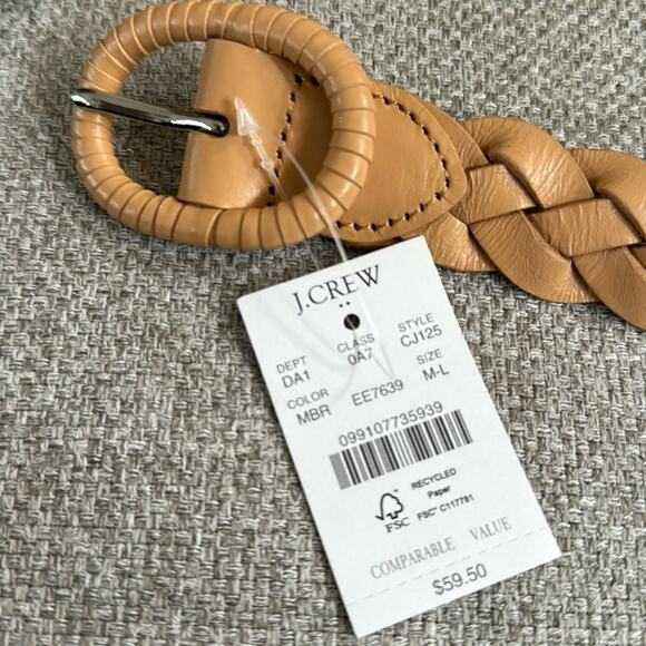 J. Crew medium brown Braided leather belt - Picture 7 of 8